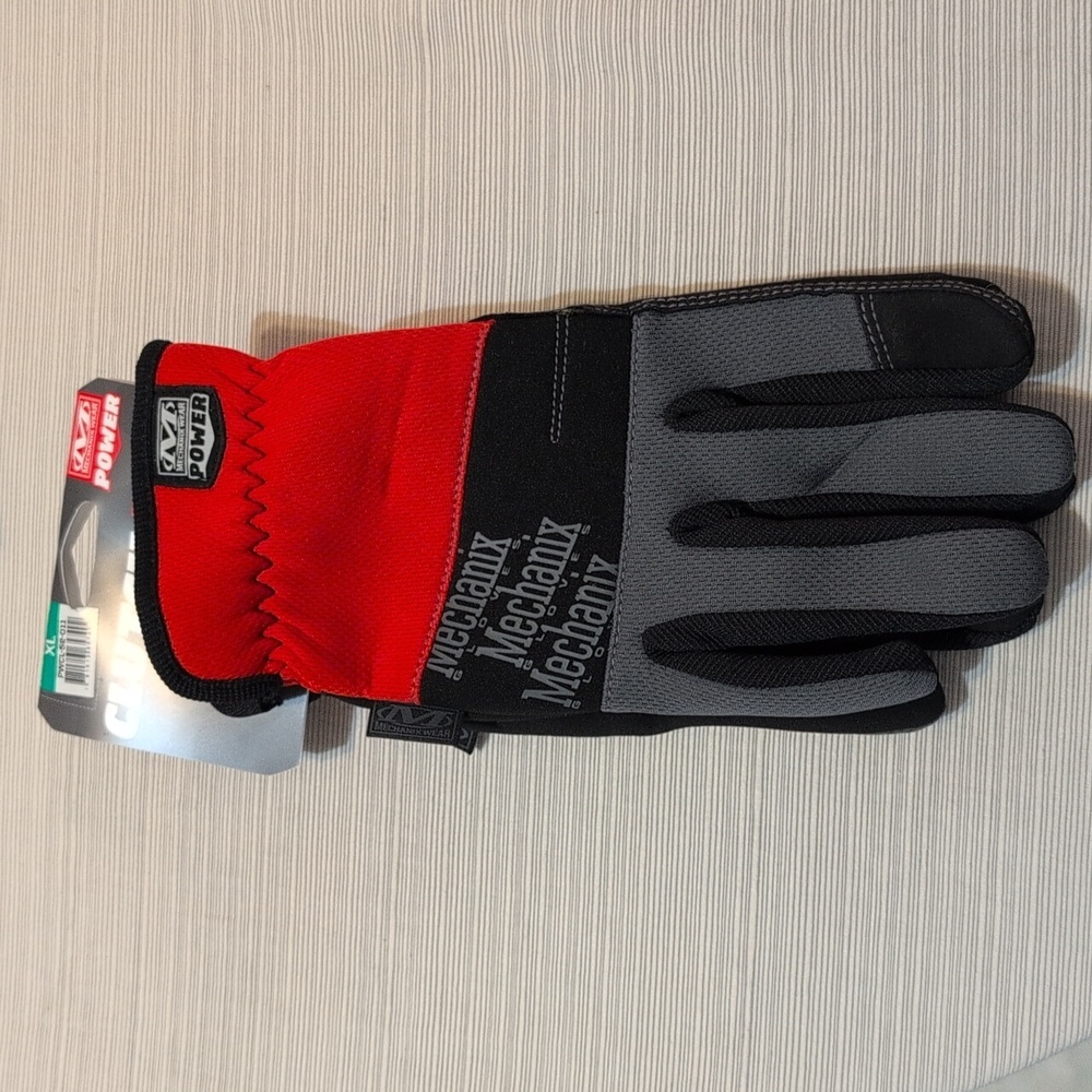 Mechanix Wear Power Grip Gloves Black/Red – XLarge | Maximum Grip & Durability
